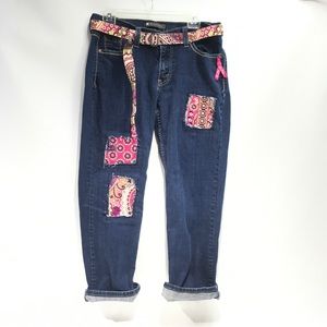 Levi's 529 Curvy Boot x Vera Bradley Upcycle Jeans Size 14 Short Patched OOAK